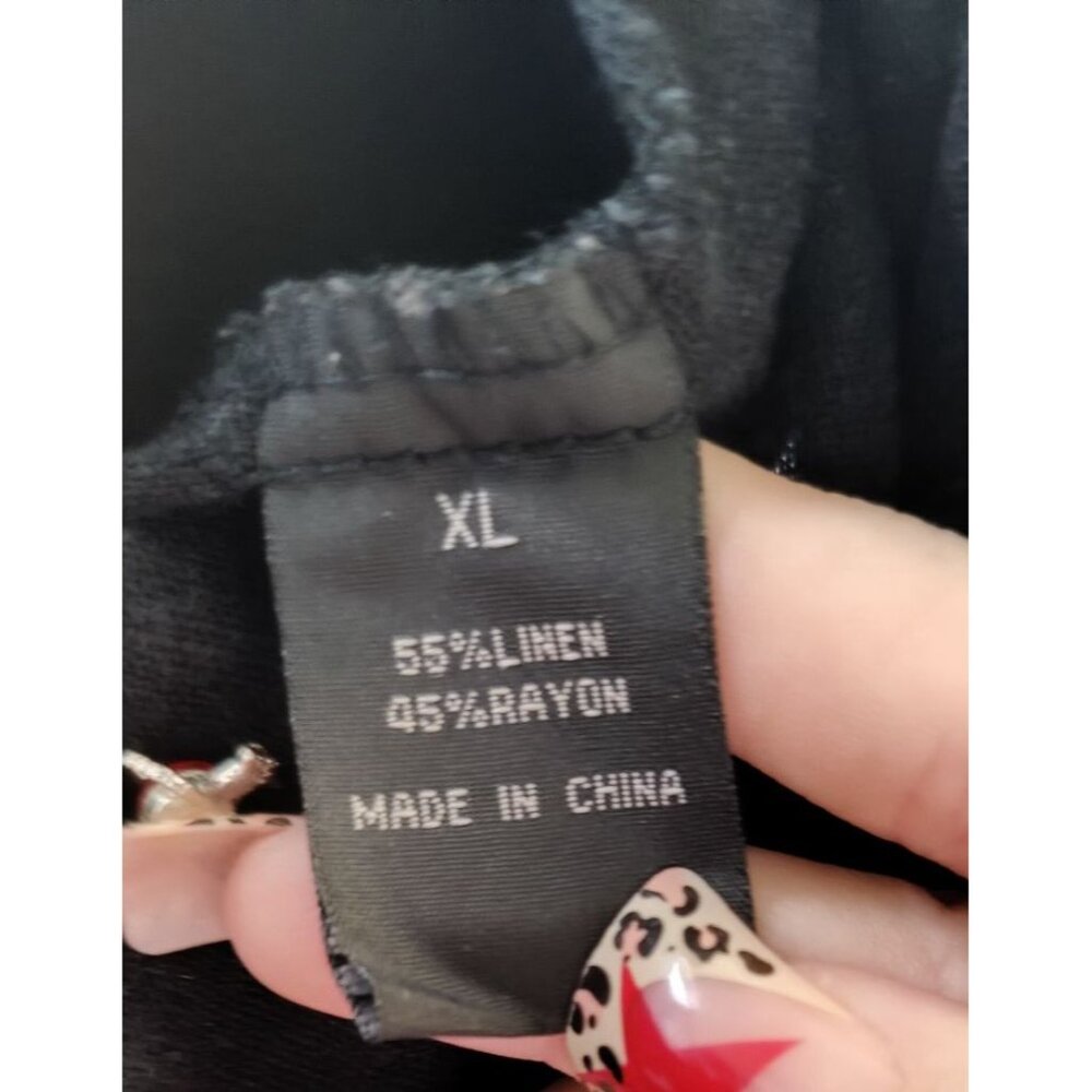 Baccini Women's Black Linen Blend Vest Jacket Size XL - Picture 4 of 5